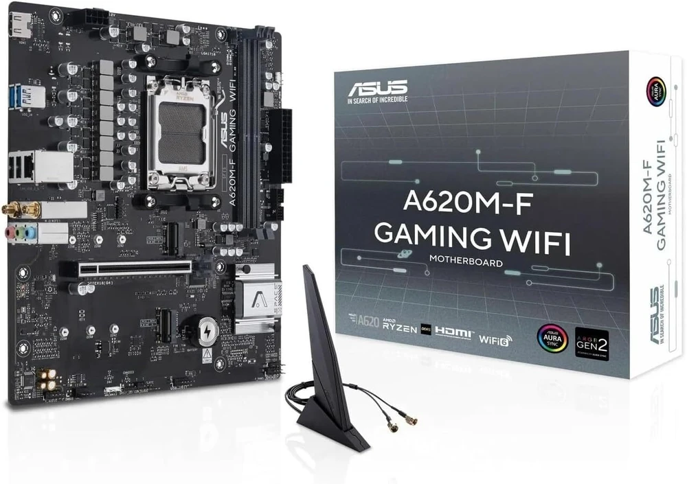 Pagrindinė plokštė ASUS MB Sc AM5 A620M-F žaidimų plokštė, AMD A620, 2xDDR5, 1xHDMI, mATX