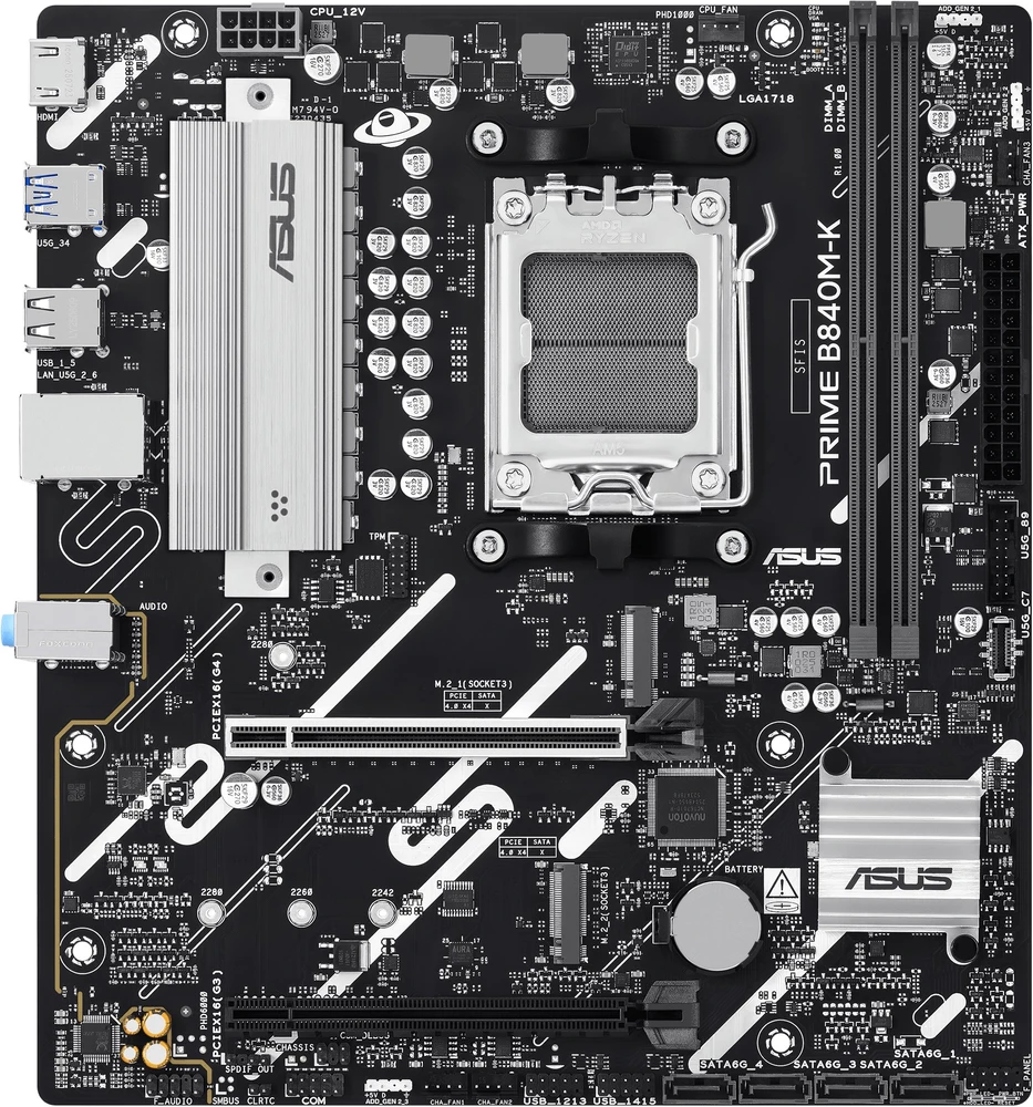 ASUS PRIME B840M-K AMD B840 Lizdas AM5 mikro ATX