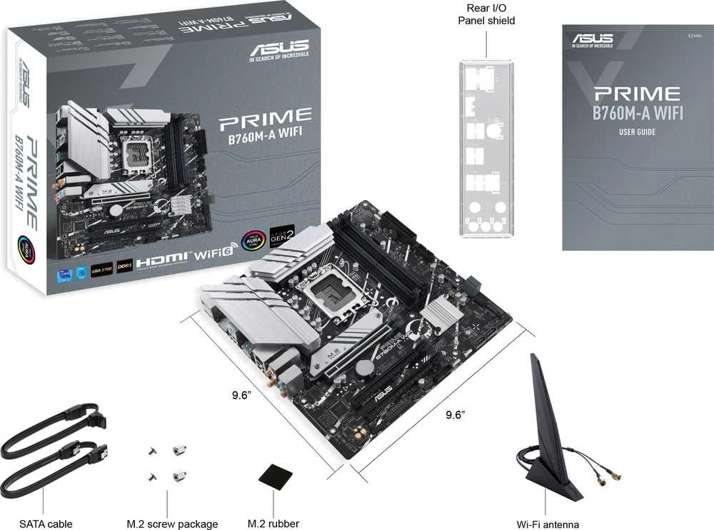 Pagrindinė plokštė ASUS Intel B760 Express/LGA1700/Micro-ATX/Memory DDR5/Atminties lizdai 4/3xPCI-Express 4.0 16x/2xM.2/2xHDMI/1xDisplayPort/4xUSB 2.0/2xUSB 3.2/1xPS/2/1xRJ45/3xAudio port