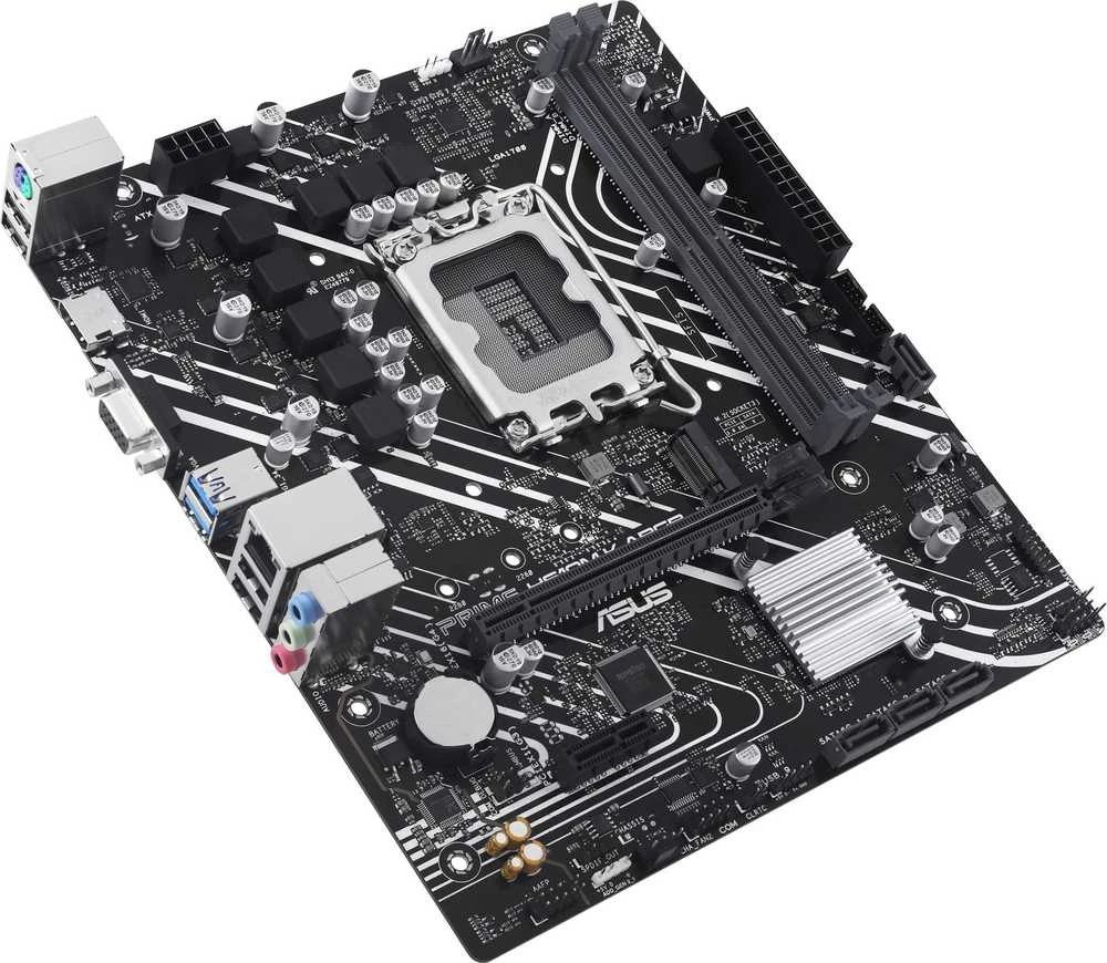 Pagrindinė plokštė „Asus“ | Procesorių šeima „Intel H610“ | Procesoriaus lizdas LGA1700 | 2 DIMM lizdai - DDR5, be ECC, nebuferiniai | Palaikomos standžiojo disko sąsajos SATA-600, 1 x M.2 | SATA jungčių skaičius: 4