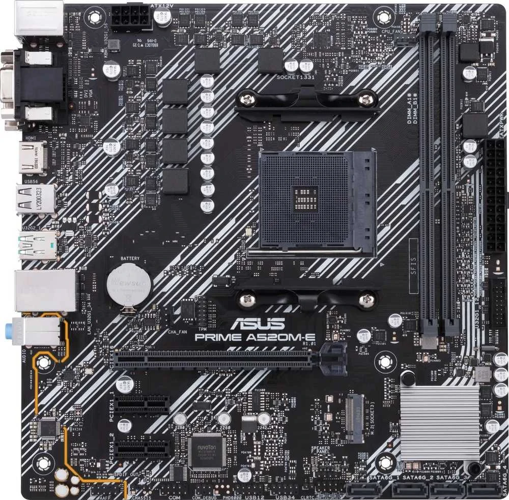 Pagrindinė plokštė ASUS MB Sc AM4 PRIME A520M-E/CSM, AMD A520, 2xDDR4, 1xHDMI, 1xDVI, 1xVGA, mATX
