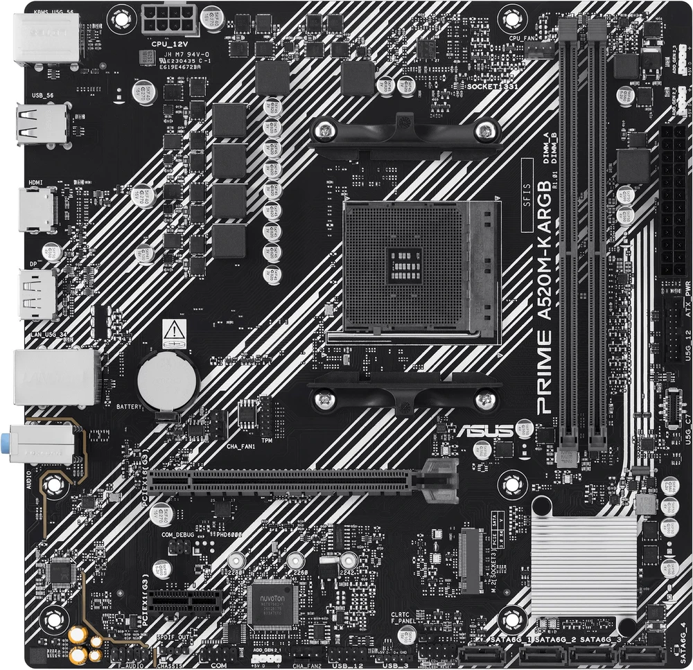 pagrindinė plokštė Asus PRIME A520M-K ARGB