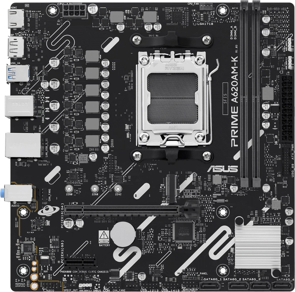 Pagrindinė plokštė ASUS MB Sc AM5 PRIME A620AM-K, 2xDDR5, 1xDP, 1xHDMI, mATX
