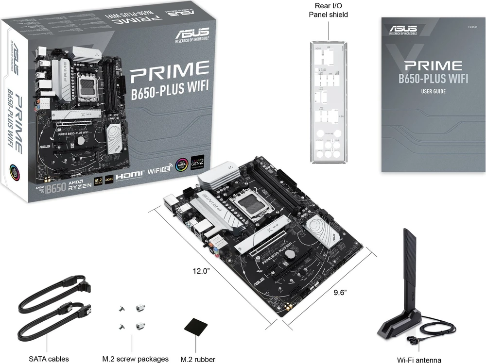Pagrindinė plokštė ASUS PRIME B650-PLUS WIFI AMD B650 Socket AM5 ATX