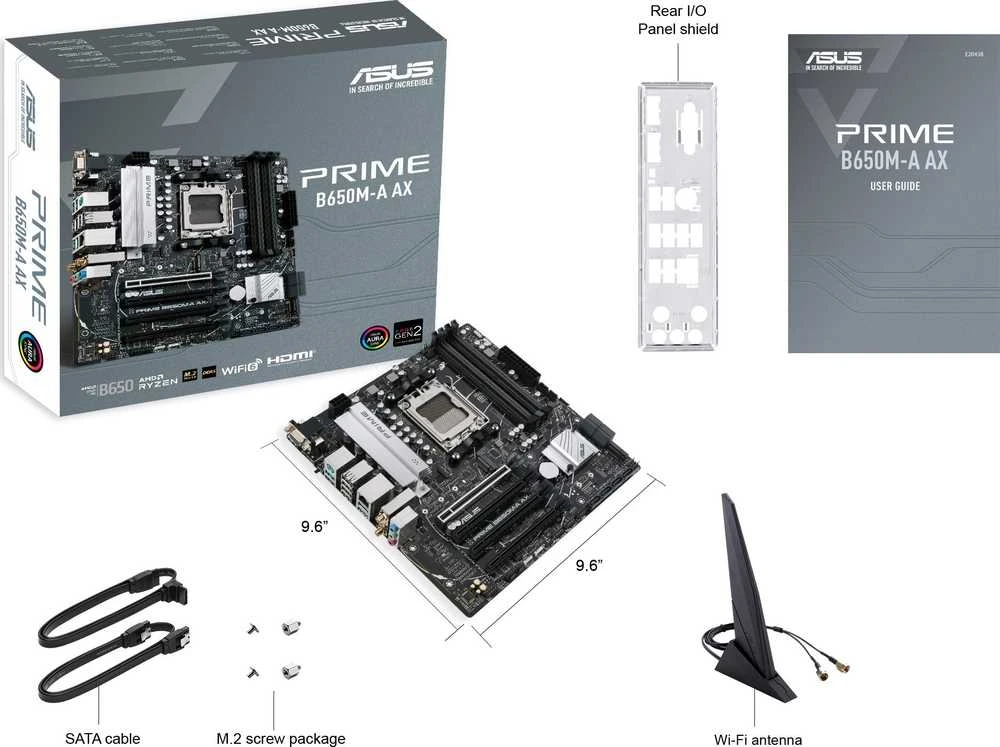 Pagrindinė plokštė ASUS AMD B650 / SAM5 / MicroATX / Memory DDR5 / Atminties lizdai 4 / 2xPCI-Express 4.0 1x / 1xPCI-Express 4.0 16x / 2xM.2 / 1x15pin D-sub / 1xHDMI / 1xDisplayPort / 2xAudio-In / 1xAudio-Out / 4xUSB 2.0 / 4xUSB 3.2 / 1xPS/2 / 1xRJ45