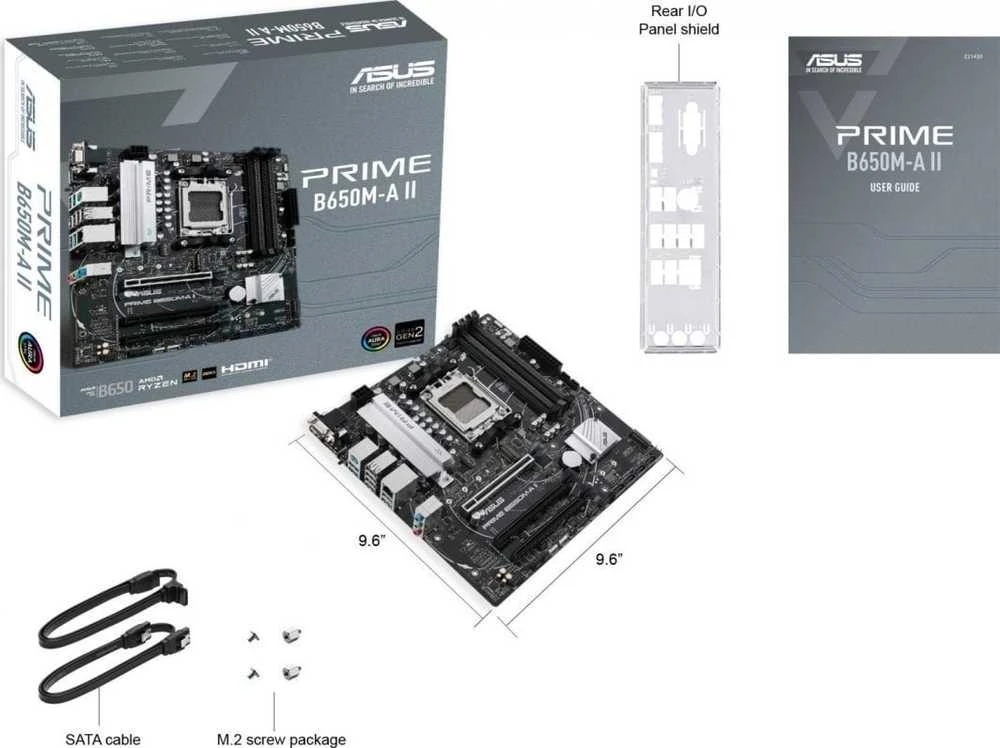 ASUS Prime B650M-A II-CSM, AMD B650 pagrindinė plokštė, AM5 lizdas, DDR5