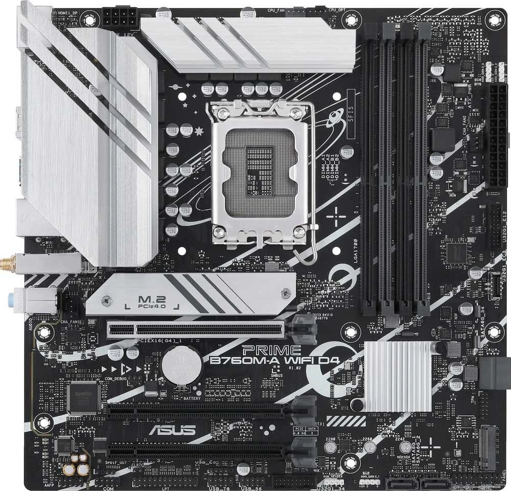Pagrindinė plokštė ASUS PRIME B760M-A WIFI D4, LGA1700, Micro-ATX, DDR4