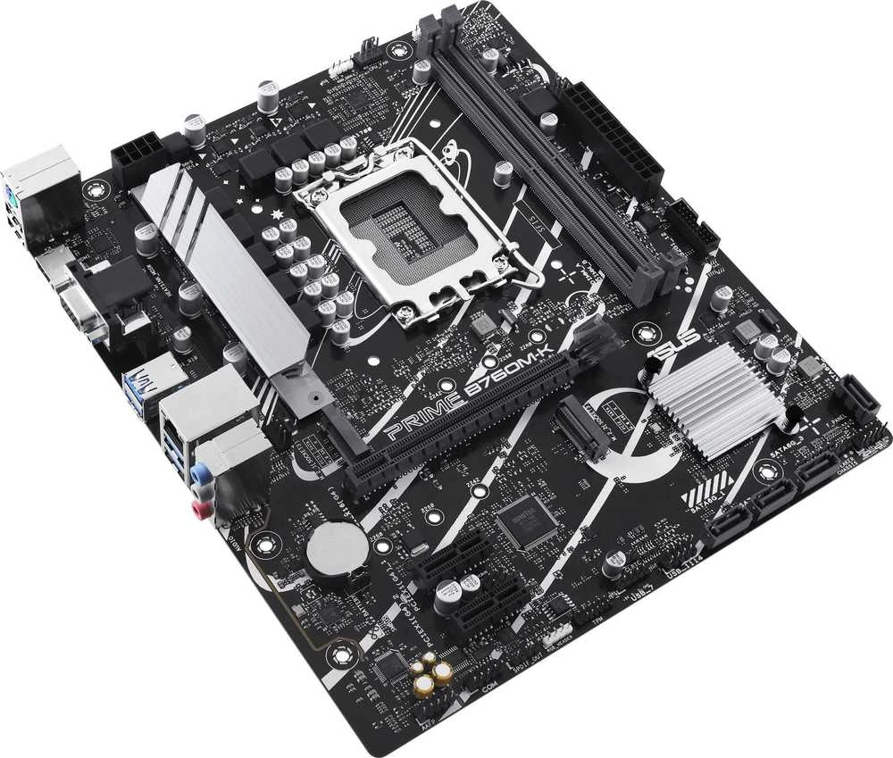 Pagrindinė plokštė „Asus PRIME B760M-K“ procesorių šeima „Intel“ procesoriaus lizdas LGA1700 DDR5 DIMM Atminties lizdai 2 Palaikomos standžiojo disko sąsajos SATA, M.2 SATA jungčių skaičius 4 Lustų rinkinys „Intel B760 mATX“