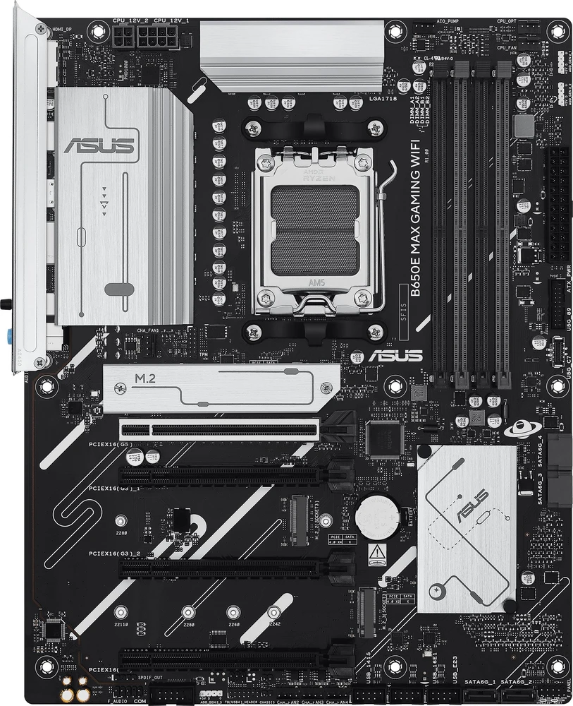 Pagrindinė plokštė|ASUS|AMD B850|SAM5|ATX|DDR5 atmintis|Atminties lizdai 4|2xPCI-Express 3.0 16x|1xPCI-Express 4.0 16x|1xPCI-Express 5.0 16x|3xM.2|1xHDMI|1xDisplayPort|3xUSB 2.0|5xUSB 3.2 B tipo|2xUSB-C|3xAudio prievadas|PRIMEB850-PLUSWIFI