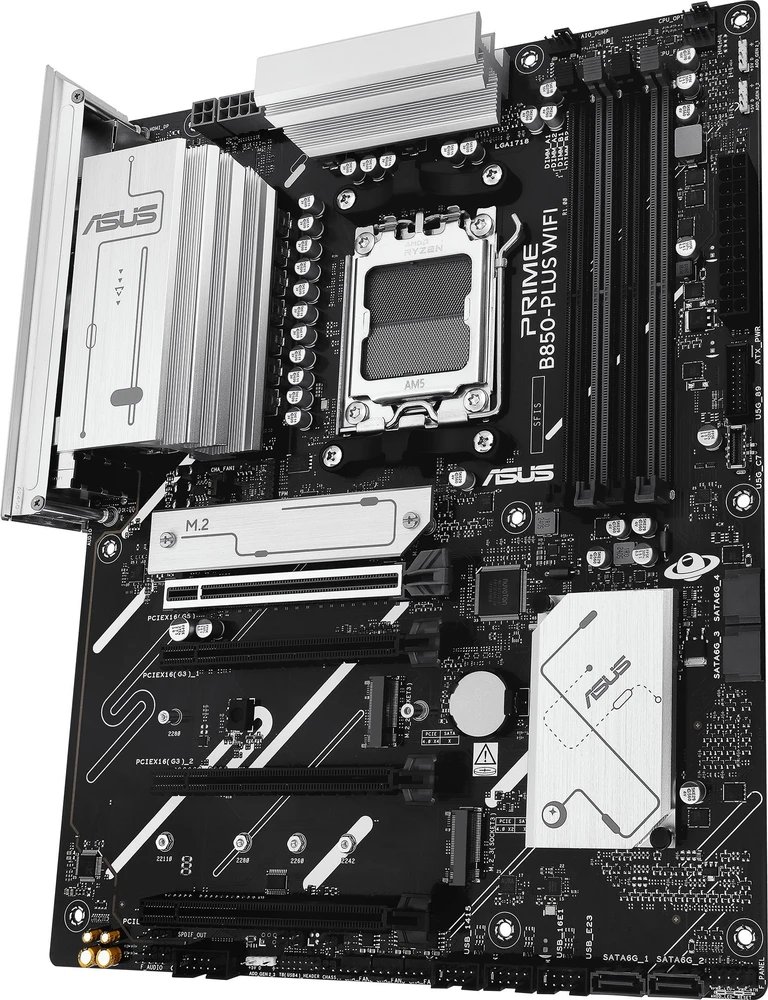 Pagrindinė plokštė|ASUS|AMD B850|SAM5|ATX|DDR5 atmintis|Atminties lizdai 4|2xPCI-Express 3.0 16x|1xPCI-Express 4.0 16x|1xPCI-Express 5.0 16x|3xM.2|1xHDMI|1xDisplayPort|3xUSB 2.0|5xUSB 3.2 B tipo|2xUSB-C|3xAudio prievadas|PRIMEB850-PLUSWIFI