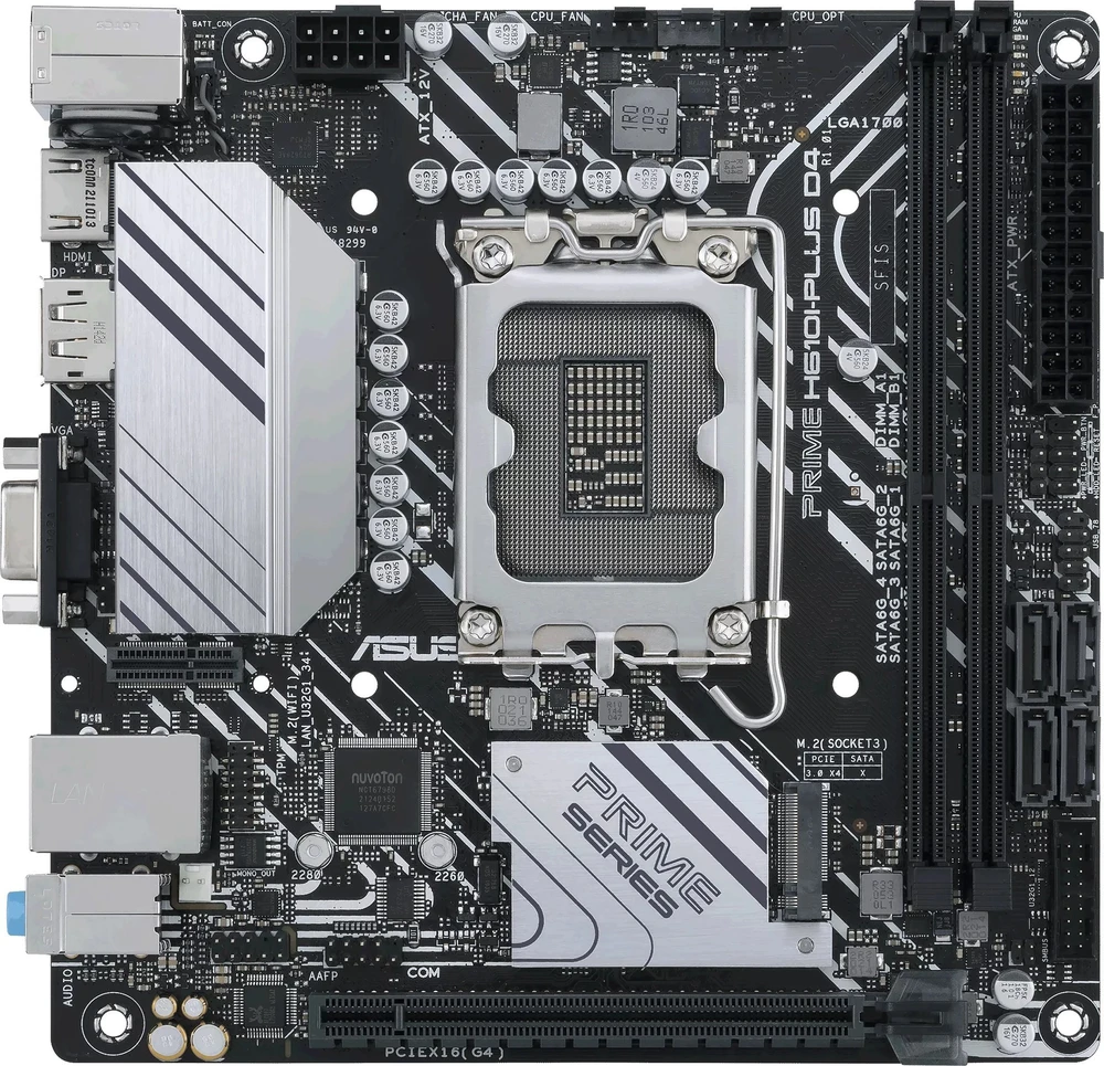 Pagrindinė plokštė Asus | PRIME H610I-PLUS D4-CSM | Procesorių šeima Intel | Procesoriaus lizdas LGA1700 | DDR4 DIMM | Atminties lizdai 2 | Palaikomos standžiojo disko sąsajos SATA, M.2 | SATA jungčių skaičius 4 | Mikroschemų rinkinys Intel H610 | Mini ITX