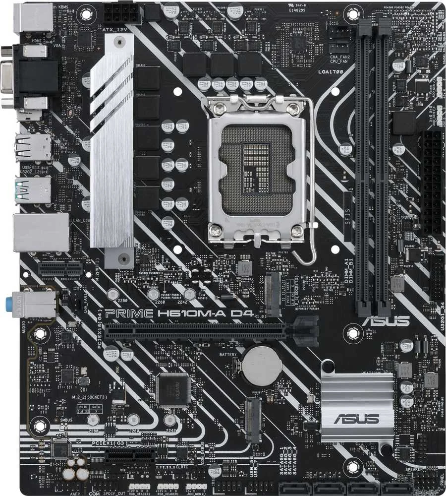 Pagrindinė plokštė ASUS PRIME H610M-A D4-CSM micro ATX LGA 1700
