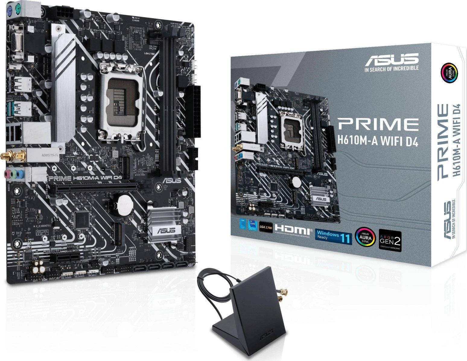 Pagrindinė plokštė ASUS PRIME H610M-A WIFI D4, LGA 1700, Micro-ATX