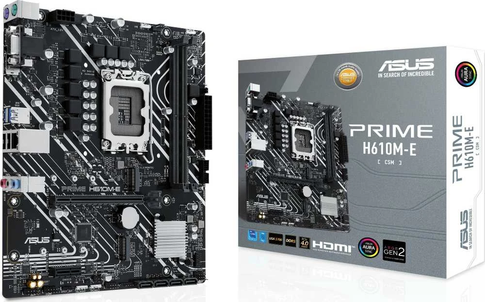 ASUS Prime H610M-E-CSM, Intel H610 pagrindinė plokštė - LGA1700 lizdas, DDR5