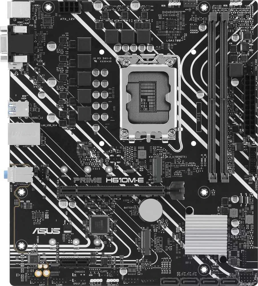 ASUS Prime H610M-E-CSM, Intel H610 pagrindinė plokštė - LGA1700 lizdas, DDR5