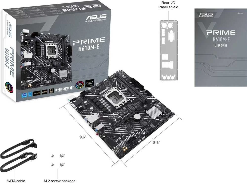 ASUS Prime H610M-E-CSM, Intel H610 pagrindinė plokštė - LGA1700 lizdas, DDR5
