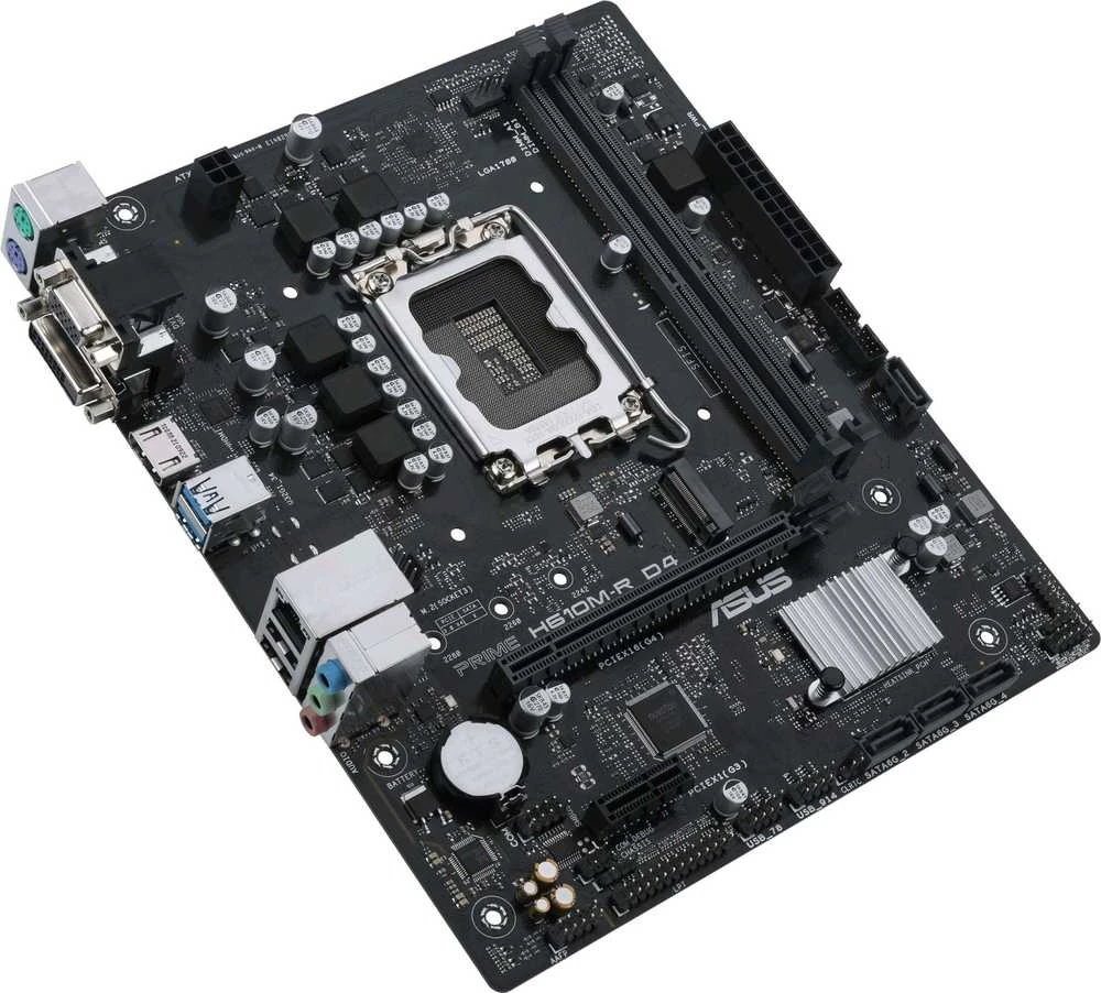 Pagrindinė plokštė Asus | PRIME H610M-R D4-SI | Procesorių šeima Intel | Procesoriaus lizdas LGA1700 | DDR4 DIMM | Atminties lizdai 2 | Palaikomos standžiojo disko sąsajos SATA, M.2 | SATA jungčių skaičius 4 | Lustų rinkinys Intel H610 | Mic-ATX