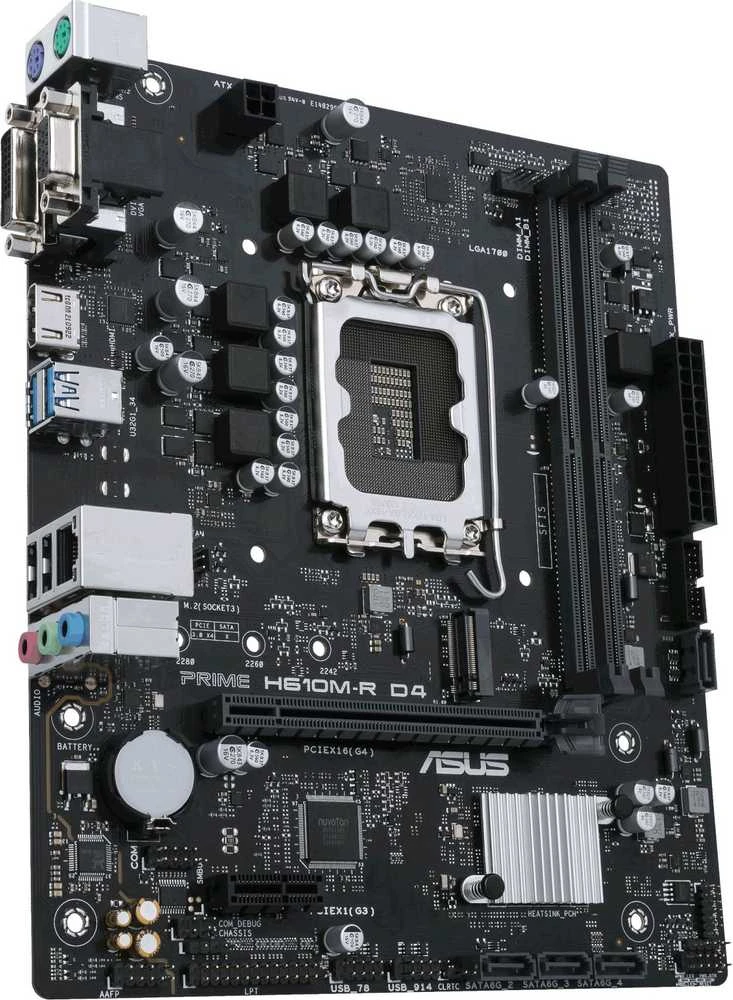 Pagrindinė plokštė Asus | PRIME H610M-R D4-SI | Procesorių šeima Intel | Procesoriaus lizdas LGA1700 | DDR4 DIMM | Atminties lizdai 2 | Palaikomos standžiojo disko sąsajos SATA, M.2 | SATA jungčių skaičius 4 | Lustų rinkinys Intel H610 | Mic-ATX