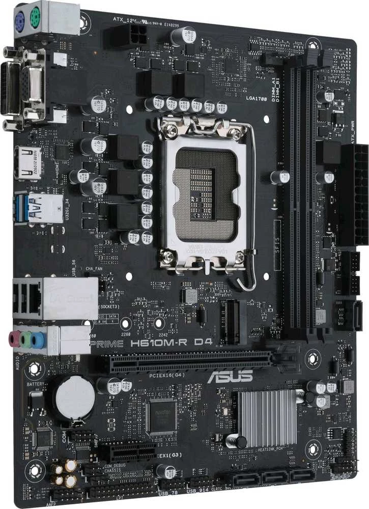 Pagrindinė plokštė Asus | PRIME H610M-R D4-SI | Procesorių šeima Intel | Procesoriaus lizdas LGA1700 | DDR4 DIMM | Atminties lizdai 2 | Palaikomos standžiojo disko sąsajos SATA, M.2 | SATA jungčių skaičius 4 | Lustų rinkinys Intel H610 | Mic-ATX