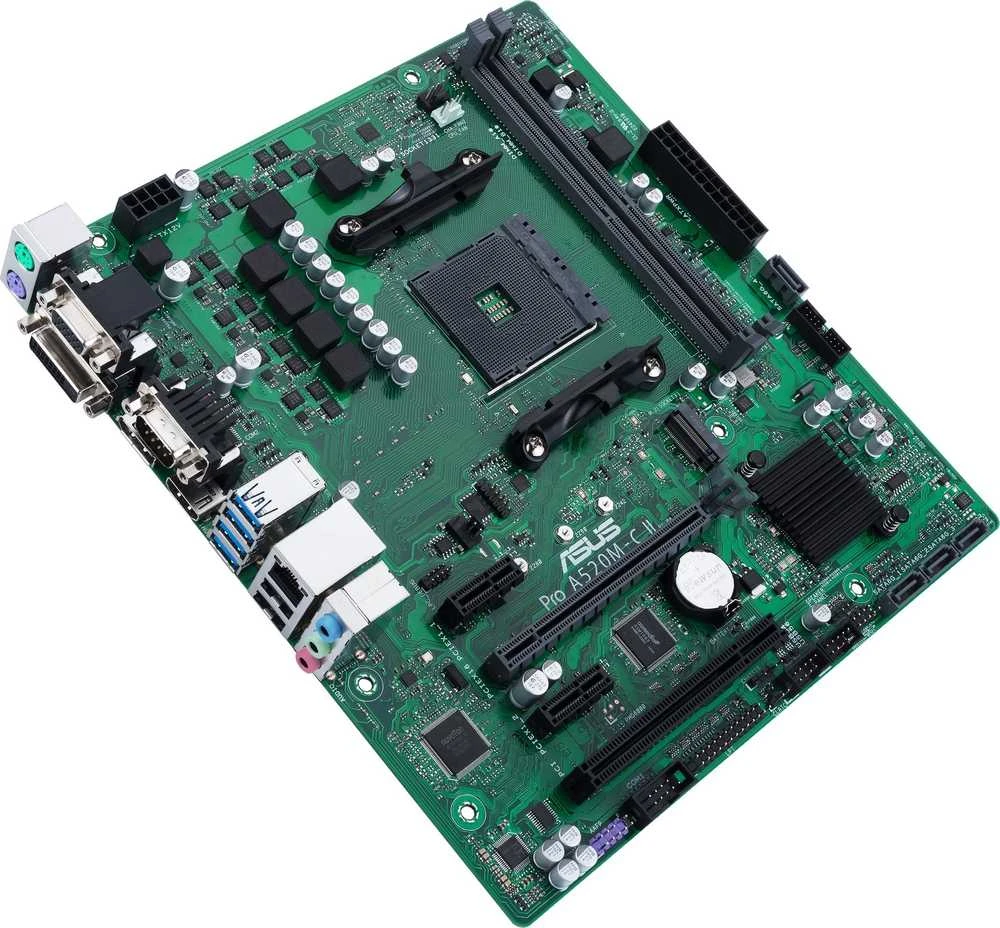 Pagrindinė plokštė ASUS PRO A520M-C II/CSM / AM5/DDR4/Micro-ATX