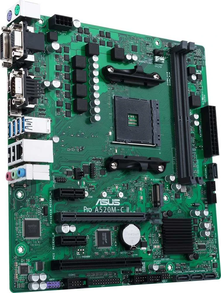 Pagrindinė plokštė ASUS PRO A520M-C II/CSM / AM5/DDR4/Micro-ATX
