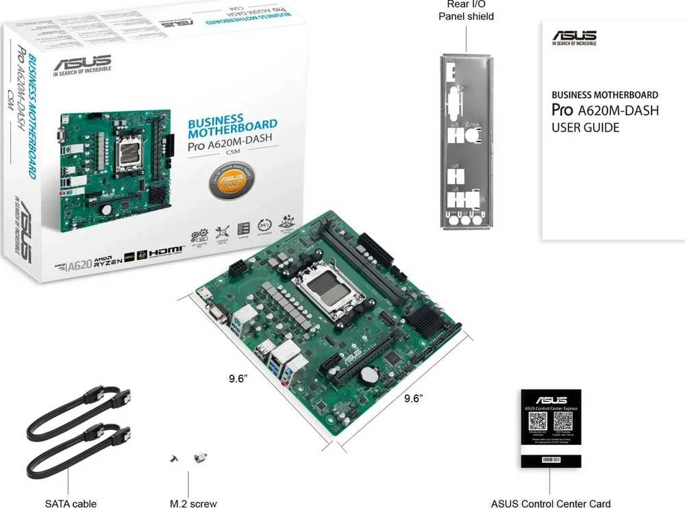 pagrindinė plokštė Asus PRO A620M-DASH-CSM
