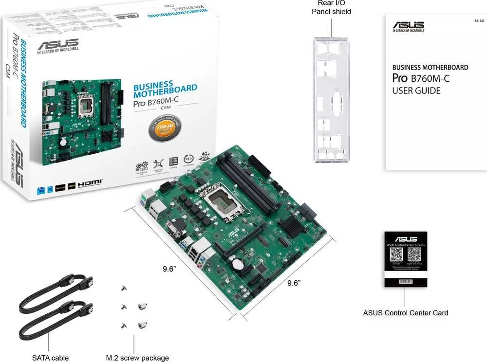 Pagrindinė plokštė ASUS Pro B760M-C-CSM/LGA1700/mATX