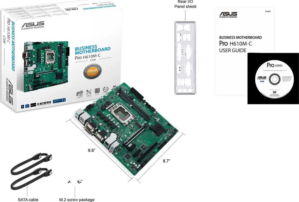 Pagrindinė plokštė ASUS Pro H610M-C-CSM/Micro-ATX/LGA1700
