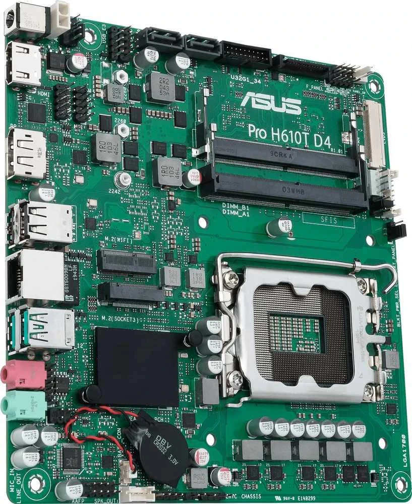 Asus Pro H610T D4-CSM /H610/DDR4/SATA3/M.2/USB3.1/s.1700/mITX pagrindinė plokštė
