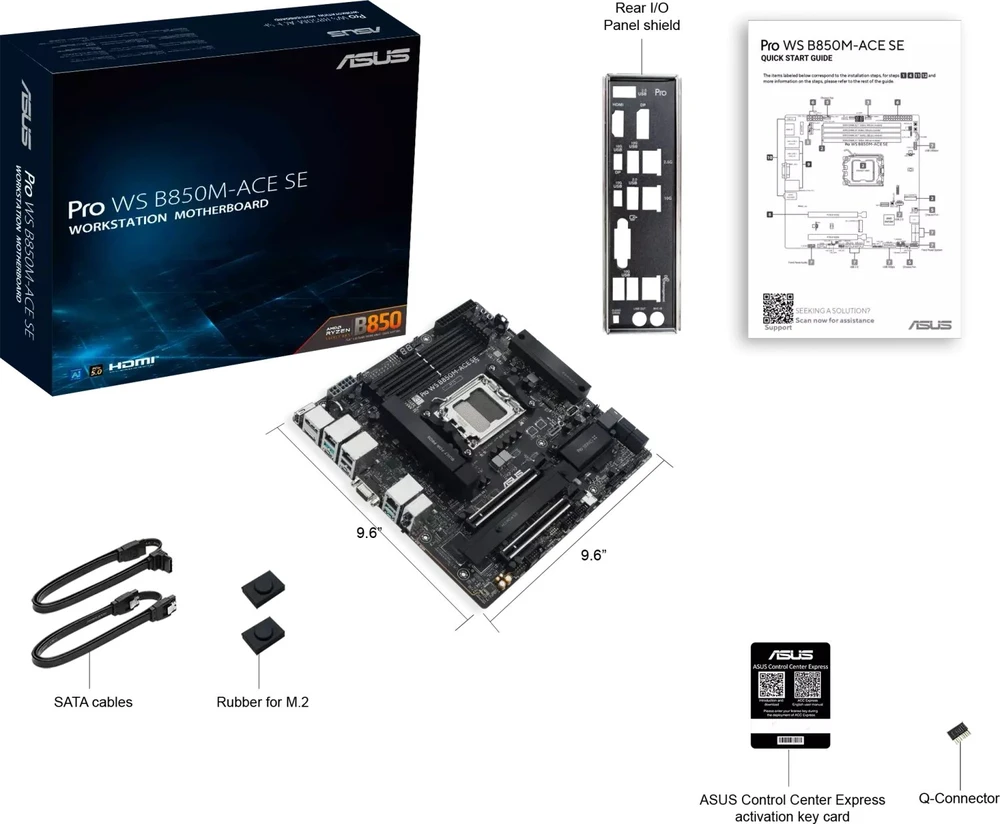 Asus PRO WS B850M-ACE SE AM5 AMD pagrindinė plokštė