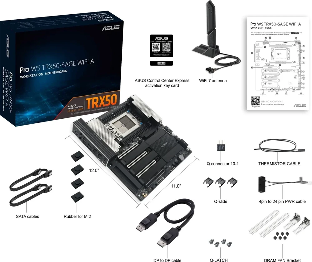 Pagrindinė plokštė ASUS PRO WS TRX50-SAGE WIFI A AMD TRX50 Socket sTR5 CEB