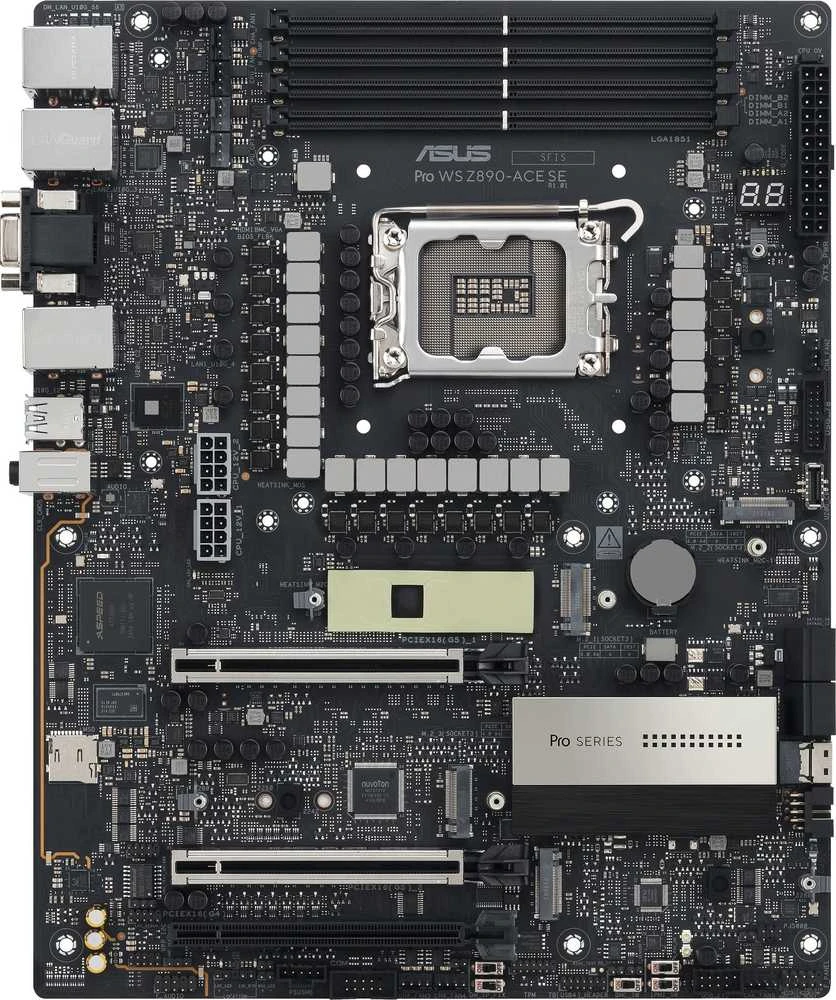 ASUS Pro WS Z890-ACE SE pagrindinė plokštė, LGA 1851 lizdas, Intel Z890, ATX, DDR5