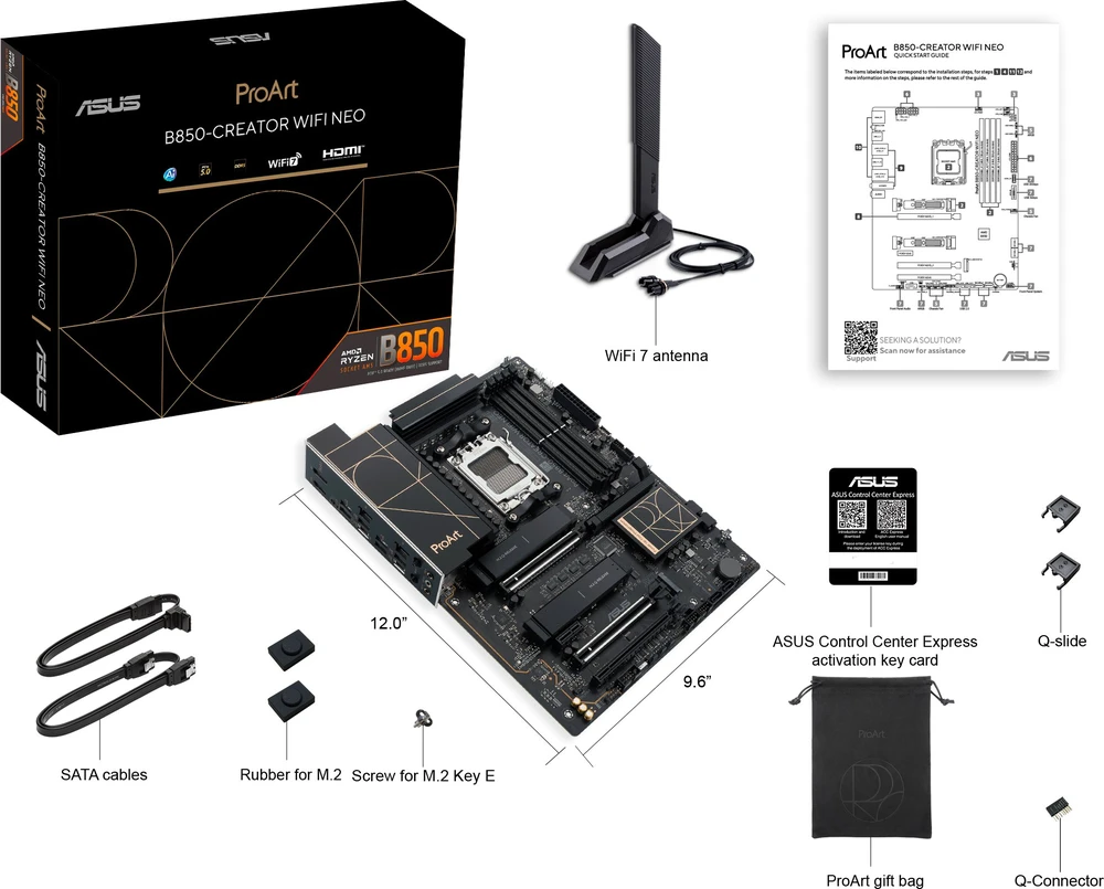 ASUS PROART B850-CREATOR WIFI NEO AMD B850 Socket AM5 ATX pagrindinė plokštė