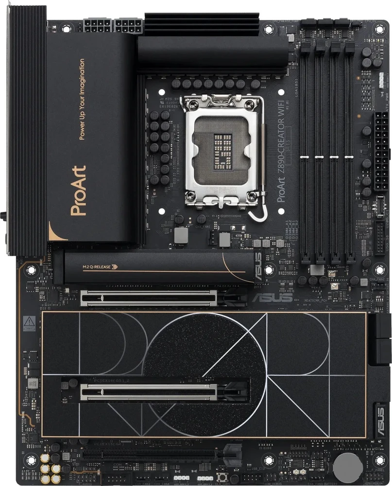Pagrindinė plokštė ASUS PROART Z890-CREATOR WIFI LGA1851 4xDDR5 ATX MB 4xSATA 1xHDMI 2.1 3xThunderbolt 5xM.2