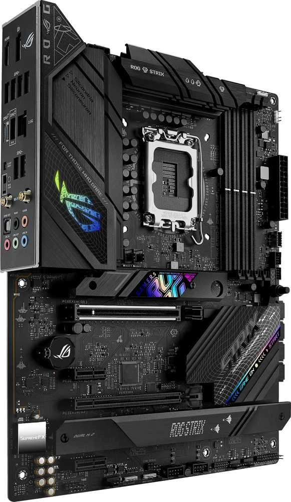 Pagrindinė plokštė Asus ROG STRIX B760-F GAMING WIFI Procesorių šeima Intel, Procesoriaus lizdas LGA1700, DDR5 DIMM, Atminties lizdai 4, Palaikomos standžiojo disko sąsajos SATA, M.2, SATA jungčių skaičius 4, Mikroschemų rinkinys Intel B760, ATX