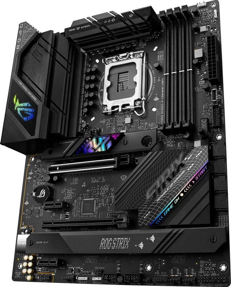 Pagrindinė plokštė Asus ROG STRIX B760-F GAMING WIFI Procesorių šeima Intel, Procesoriaus lizdas LGA1700, DDR5 DIMM, Atminties lizdai 4, Palaikomos standžiojo disko sąsajos SATA, M.2, SATA jungčių skaičius 4, Mikroschemų rinkinys Intel B760, ATX