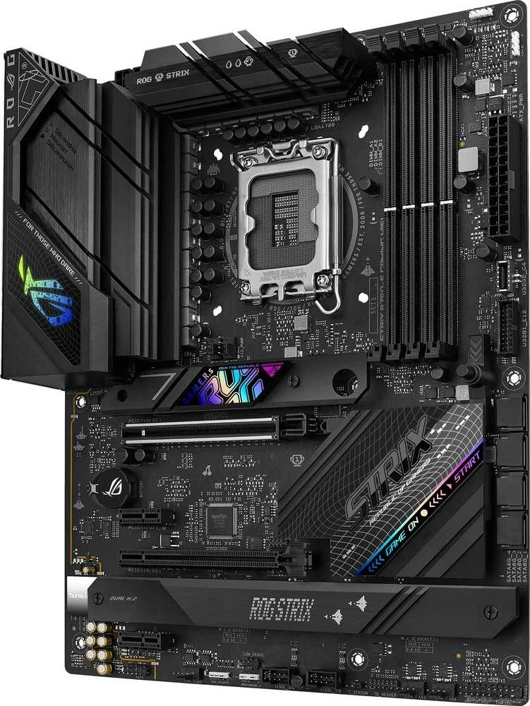 Pagrindinė plokštė Asus ROG STRIX B760-F GAMING WIFI Procesorių šeima Intel, Procesoriaus lizdas LGA1700, DDR5 DIMM, Atminties lizdai 4, Palaikomos standžiojo disko sąsajos SATA, M.2, SATA jungčių skaičius 4, Mikroschemų rinkinys Intel B760, ATX