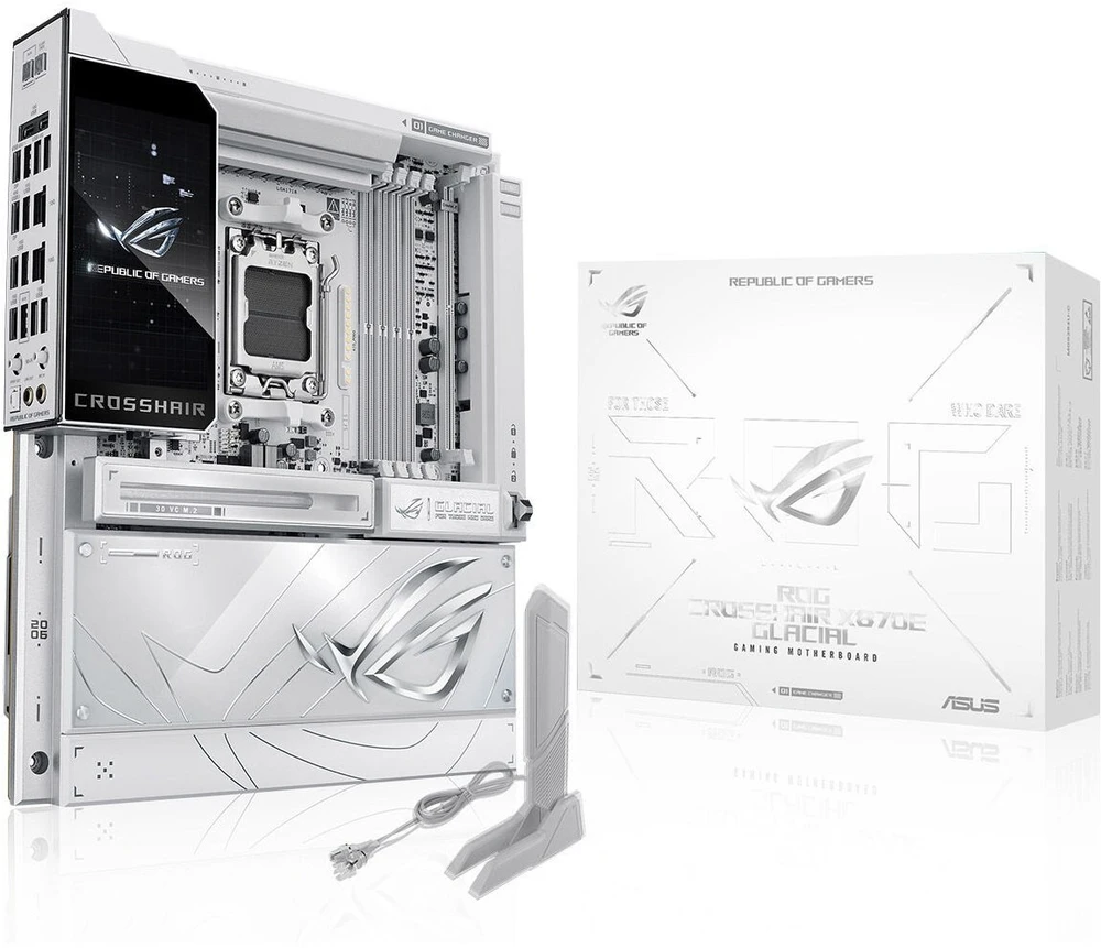 Pagrindinė plokštė ASUS ROG CROSSHAIR X870E GLACIAL AMD X870E Socket AM5 išplėstinis ATX