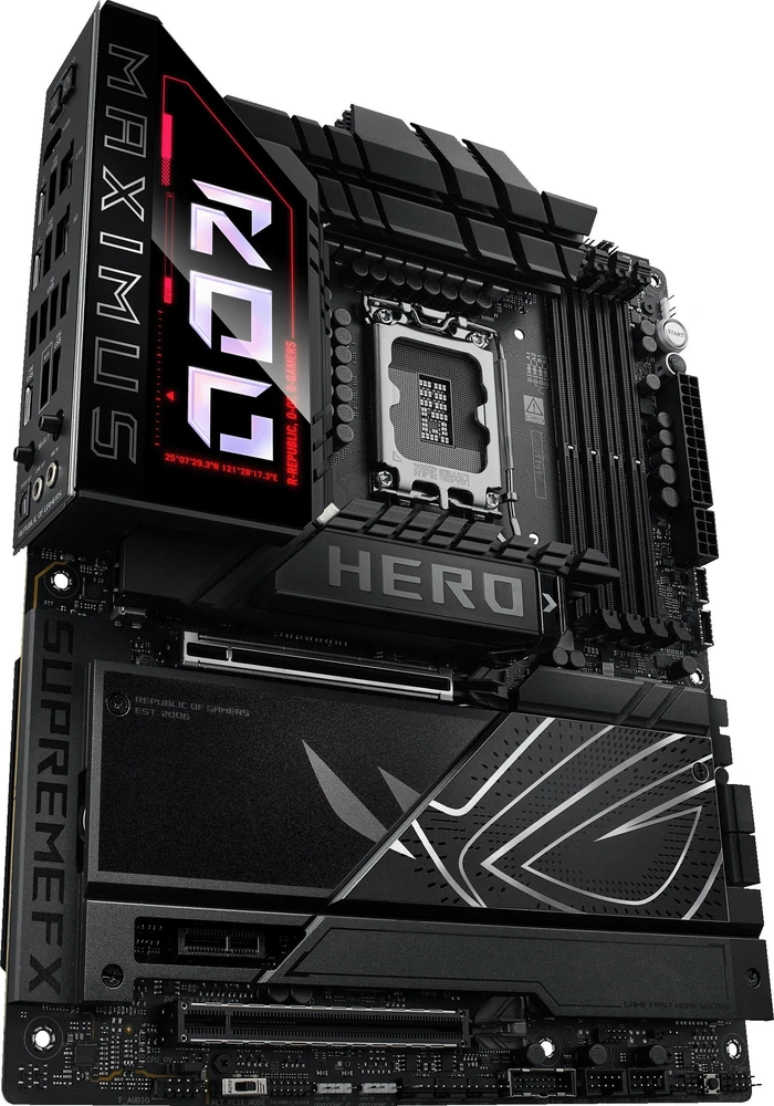 Pagrindinė plokštė Asus ROG MAXIMUS Z890 HERO | Procesorių šeima Intel | Procesoriaus lizdas LGA1851 | DDR5 | Palaikomos standžiojo disko sąsajos M.2, SATA | SATA jungčių skaičius 4