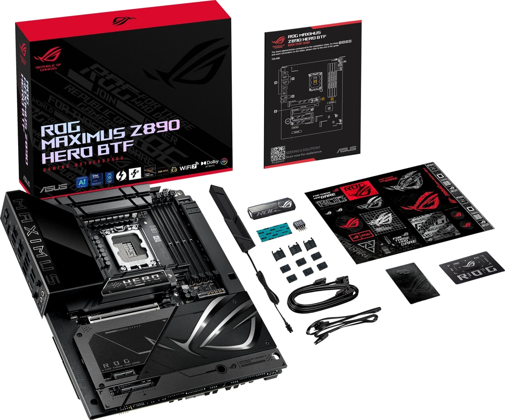 Pagrindinė plokštė MB ASUS ROG MAXIMUS Z890 HERO BTF (Intel.LGA1851.DDR5.ATX)