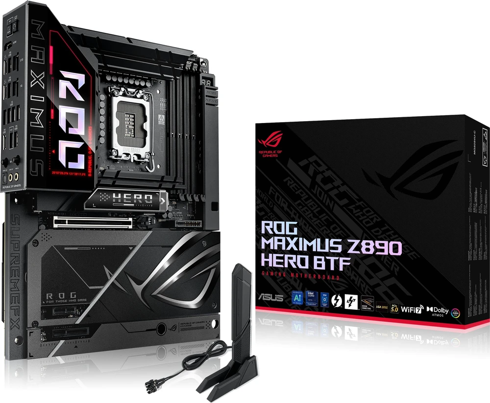 Pagrindinė plokštė MB ASUS ROG MAXIMUS Z890 HERO BTF (Intel.LGA1851.DDR5.ATX)