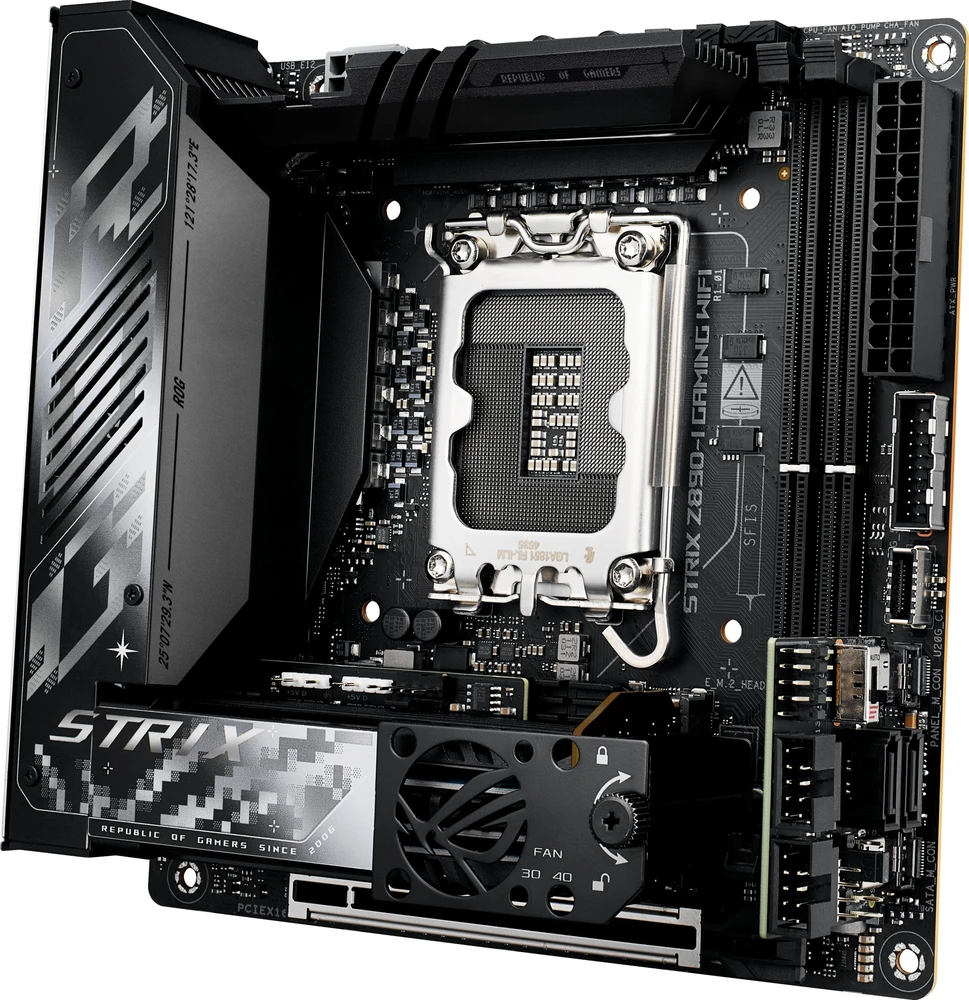 ASUS ROG Strix Z890-I žaidimų WiFi pagrindinė plokštė, LGA 1851 lizdas, Intel Z890, Mini-ITX, DDR5