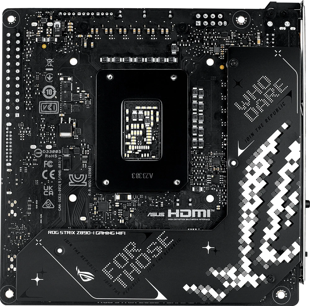 ASUS ROG Strix Z890-I žaidimų WiFi pagrindinė plokštė, LGA 1851 lizdas, Intel Z890, Mini-ITX, DDR5