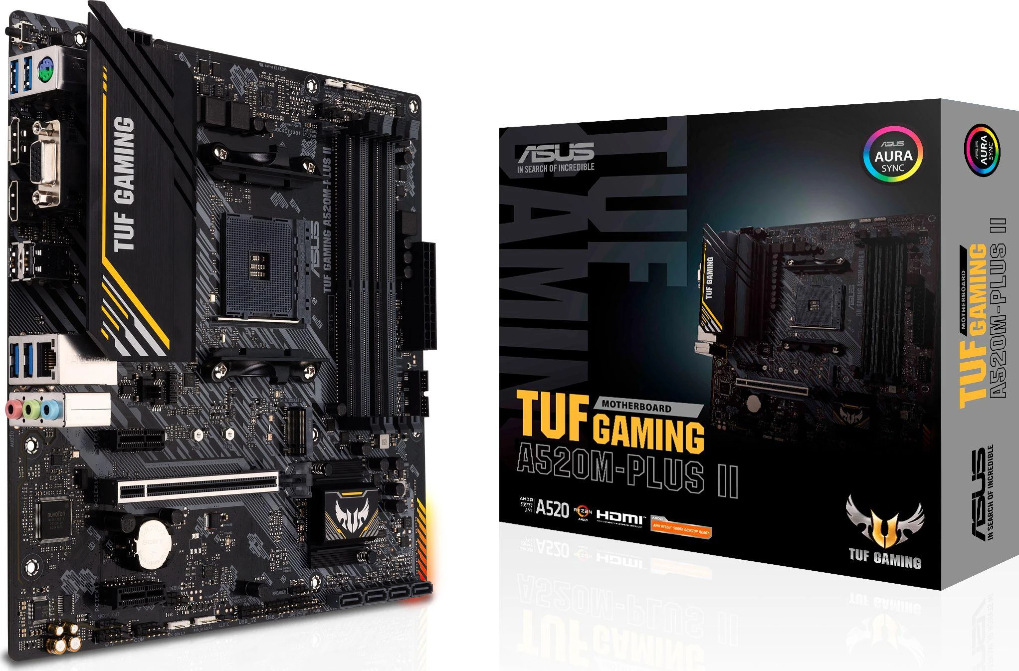 Pagrindinė plokštė Asus | TUF GAMING A520M-PLUS II | Procesorių šeima AMD | Procesoriaus lizdas AM4 | DDR4 DIMM | Atminties lizdai 4 | Palaikomos standžiojo disko sąsajos SATA, M.2 | SATA jungčių skaičius 4 | Lustų rinkinys AMD A520 | Mikro ATX