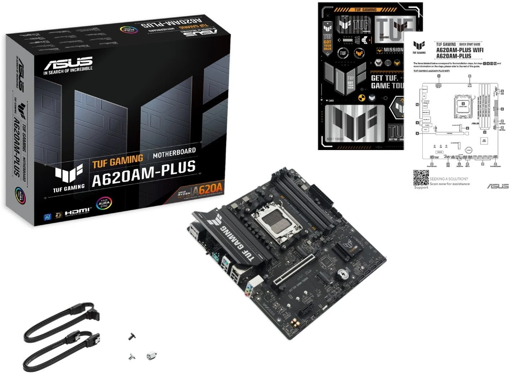 Pagrindinė plokštė ASUS TUF GAMING A620AM-PLUS, AMD, Lizdas AM5, AMD Ryzen 7000 serija, AMD Ryzen 8000 serija, AMD Ryzen 9000 serija, Lizdas AM5, DDR5-SDRAM, 256 GB