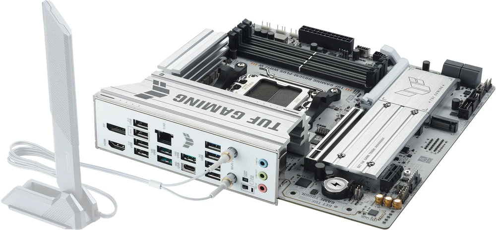 Pagrindinė plokštė Asus TUF GAMING B850M-PLUS WIFI7 W | Procesorių šeima AMD | Procesoriaus lizdas AM5 | DDR5 | Palaikomos standžiojo disko sąsajos SATA, M.2 | SATA jungčių skaičius 4