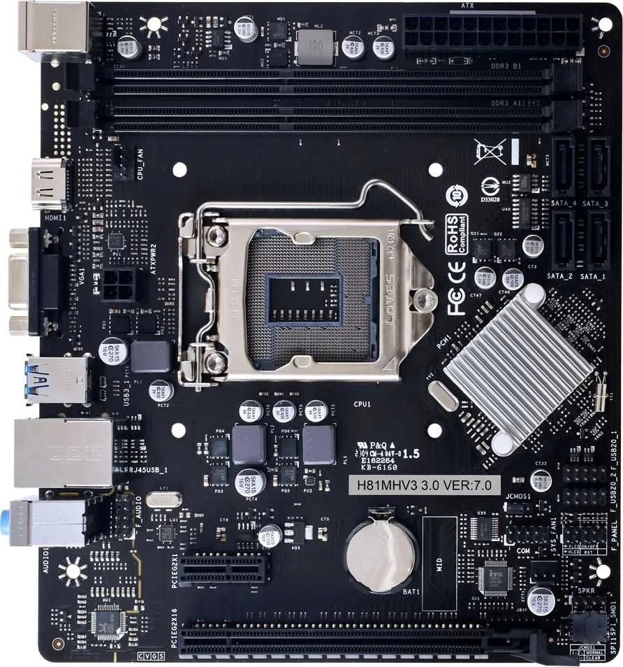 Pagrindinė plokštė Biostar H81MHV3 3.0 H81 Intel® H81 LGA 1150 (Socket H3) micro ATX