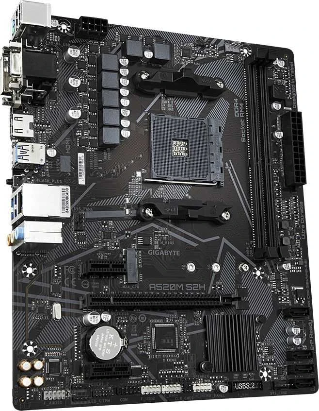 Pagrindinė plokštė Gigabyte AMD A520 S2H AM4 Micro ATX