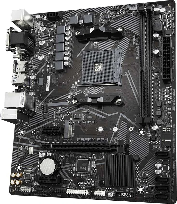 Pagrindinė plokštė Gigabyte AMD A520 S2H AM4 Micro ATX