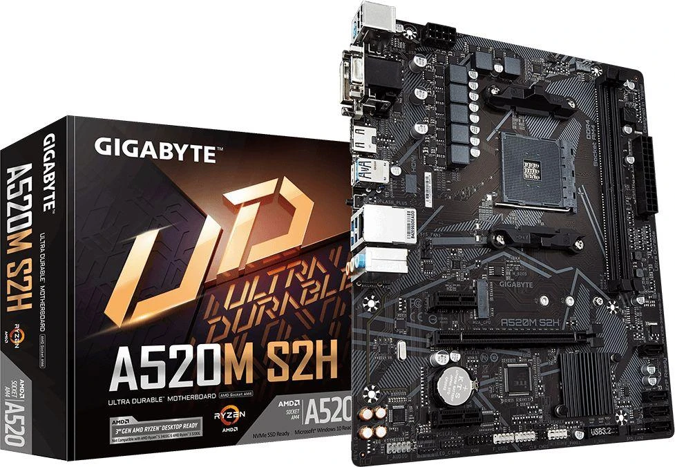 Pagrindinė plokštė Gigabyte AMD A520 S2H AM4 Micro ATX